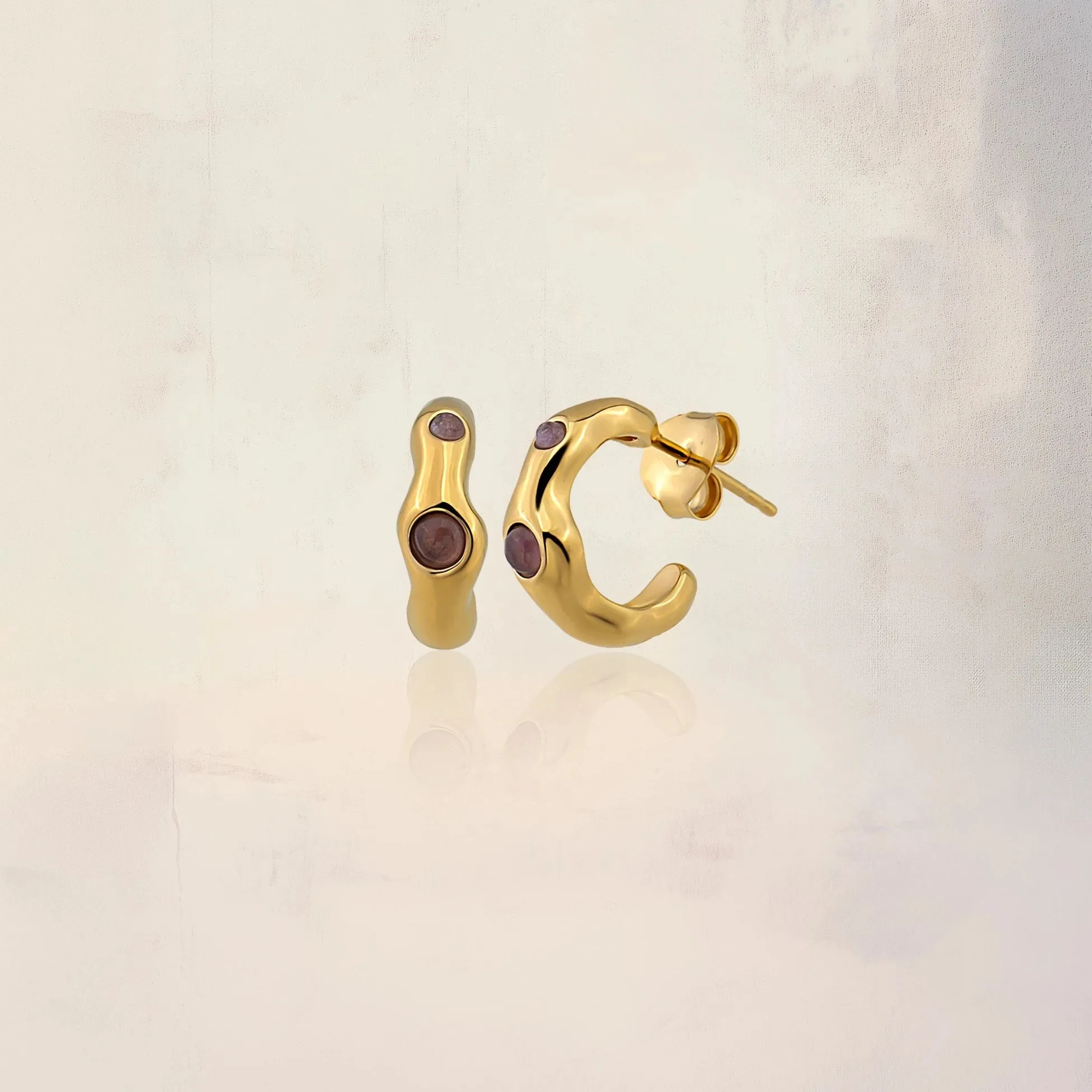 Amethyst Amorphous Earrings – Handcrafted Luxury