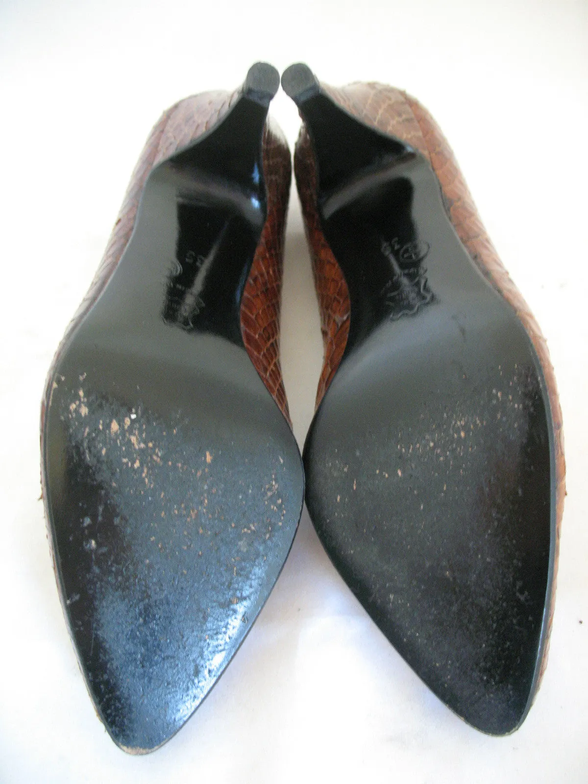 ANTICOLI ROMA MADE In ITALY SNAKE SKIN SNAKESKIN Animal Pattern Leather Womens SHOES size 5 35