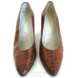 ANTICOLI ROMA MADE In ITALY SNAKE SKIN SNAKESKIN Animal Pattern Leather Womens SHOES size 5 35