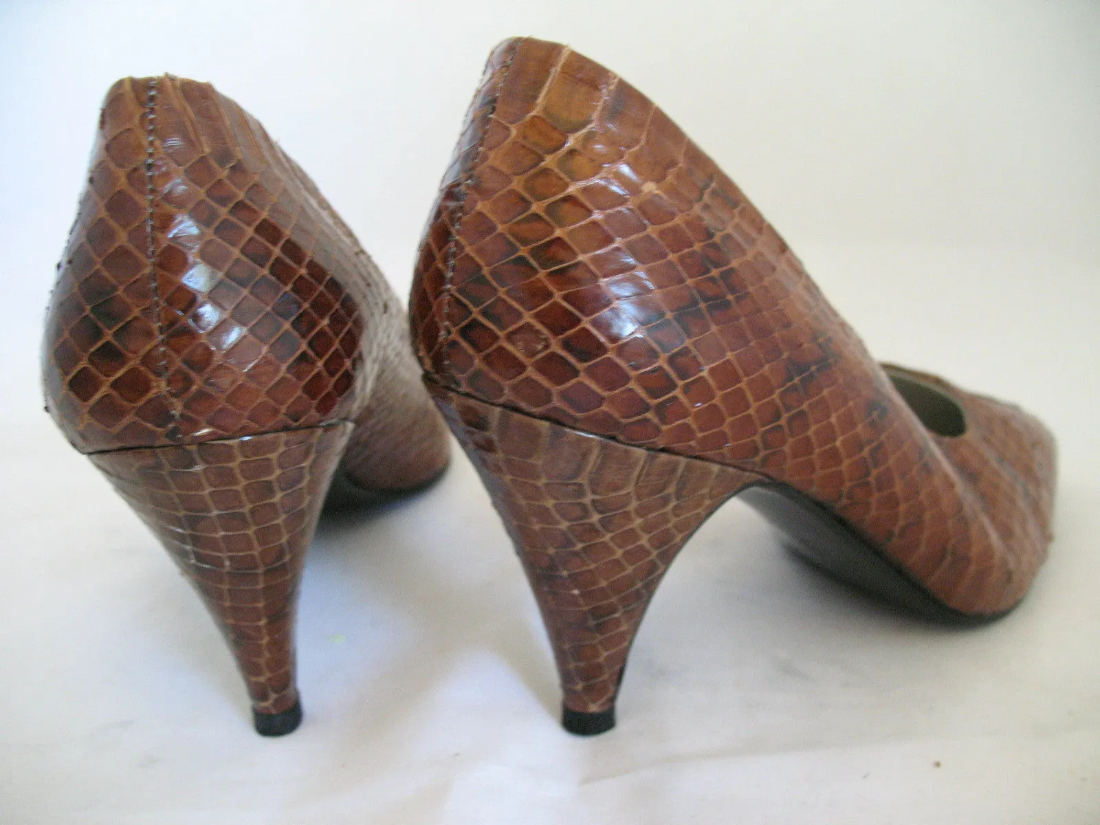 ANTICOLI ROMA MADE In ITALY SNAKE SKIN SNAKESKIN Animal Pattern Leather Womens SHOES size 5 35