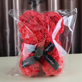 Artificial Flower Rose Bear Doll Valentine Day Christmas Gift Wedding Decor