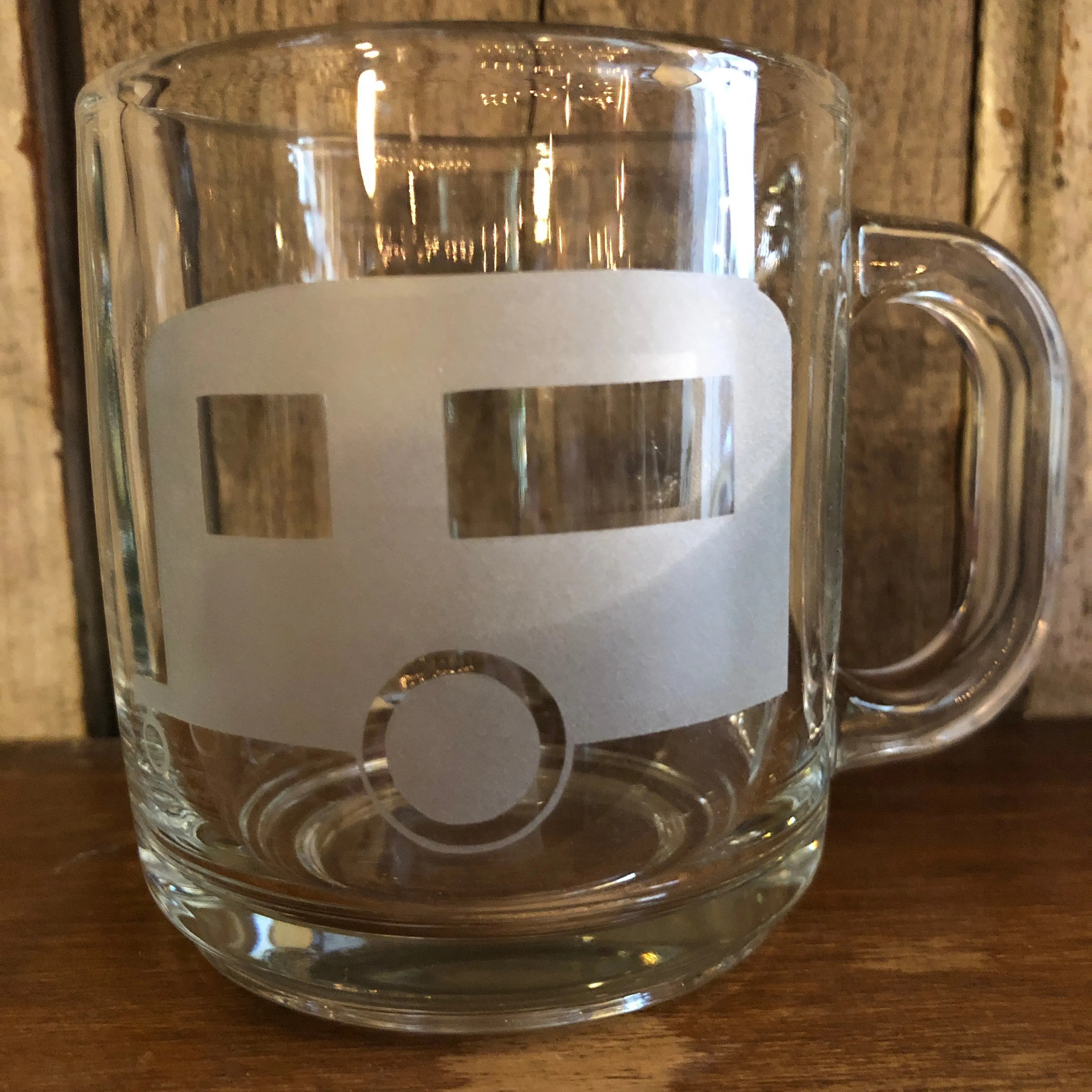 Camper Airstream Etched Glass Mug