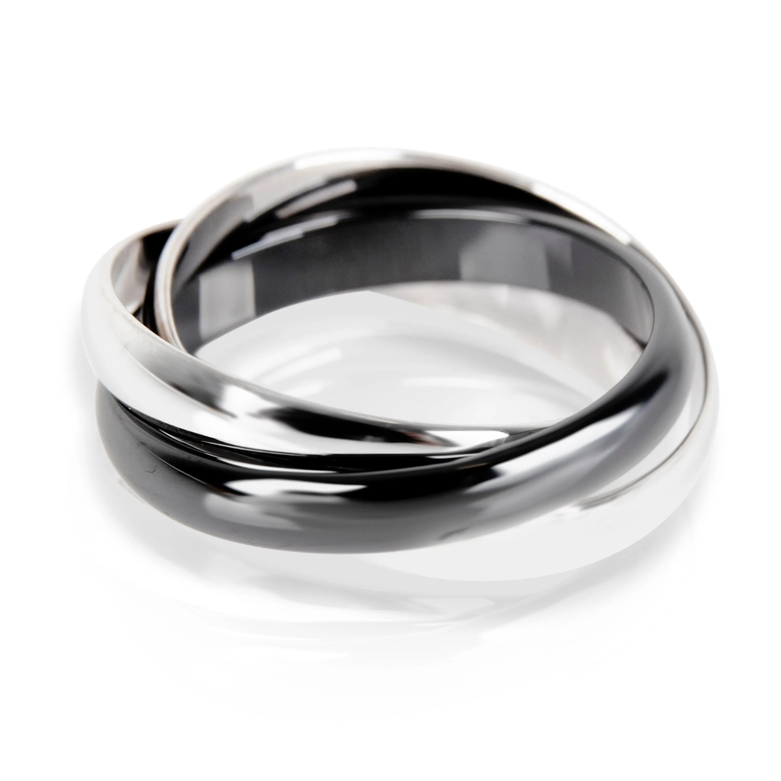 Cartier Trinity Ceramic Band in 18K White Gold