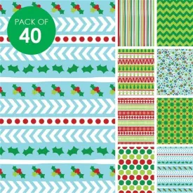 Christmas Craft Paper - Traditional - Pack of 40