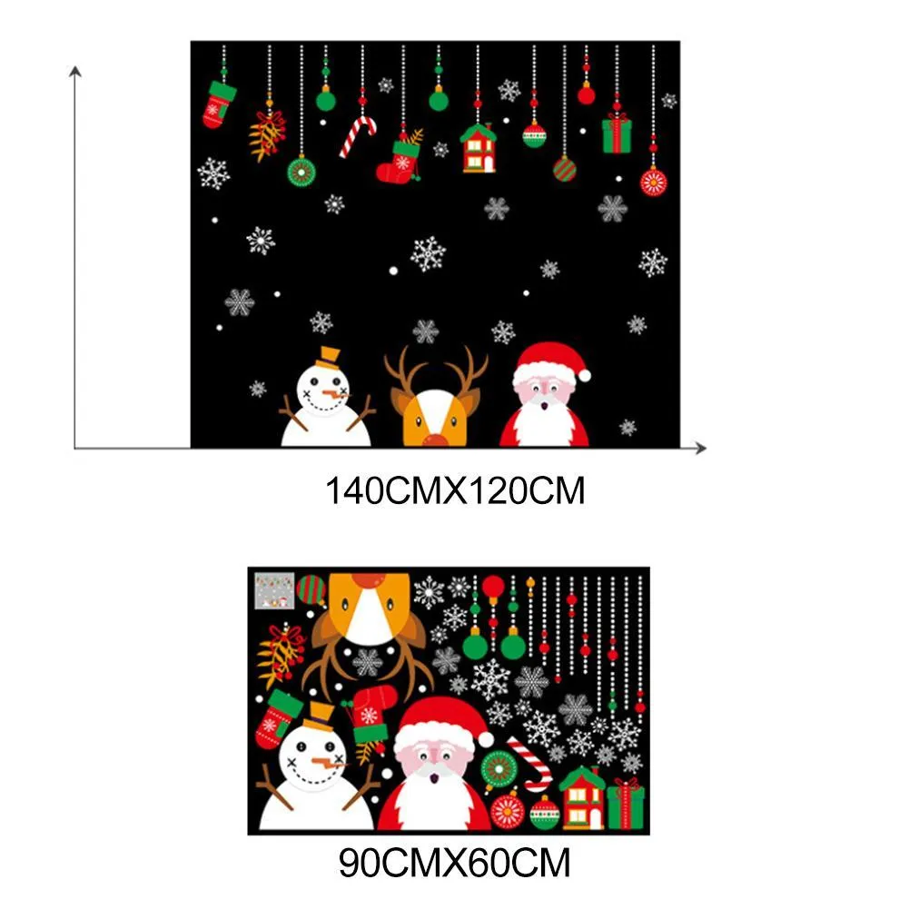 Christmas Wall Sticker Santa Claus Snowman Elk Window Removable PVC Decal