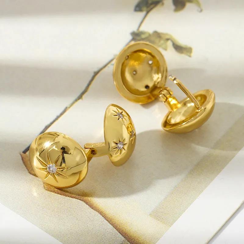 Double-sided stars and fashionable earrings,