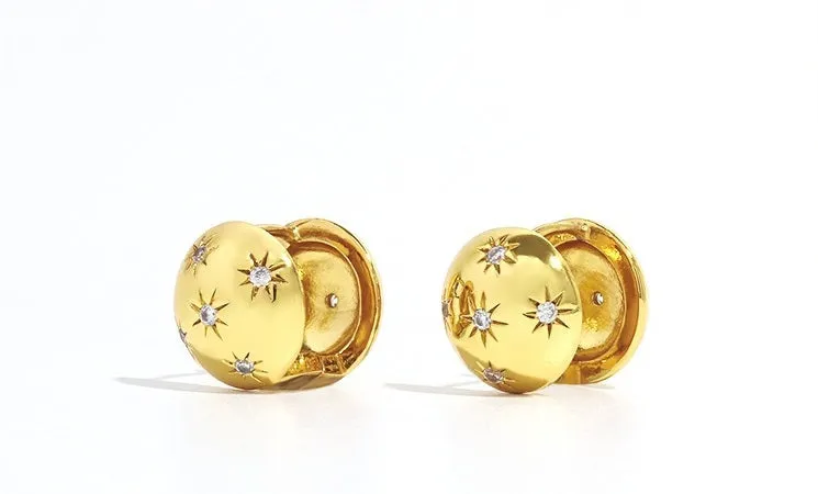 Double-sided stars and fashionable earrings,
