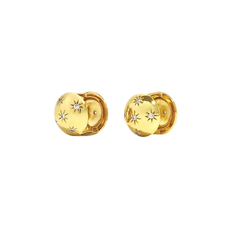 Double-sided stars and fashionable earrings,