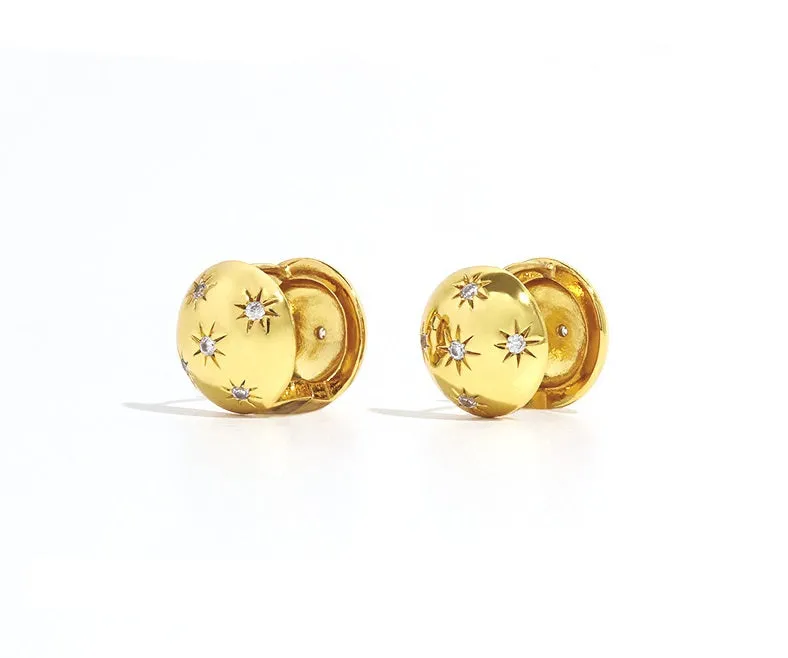 Double-sided stars and fashionable earrings,