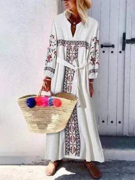 Fashionable Casual Bohemian Print Dress