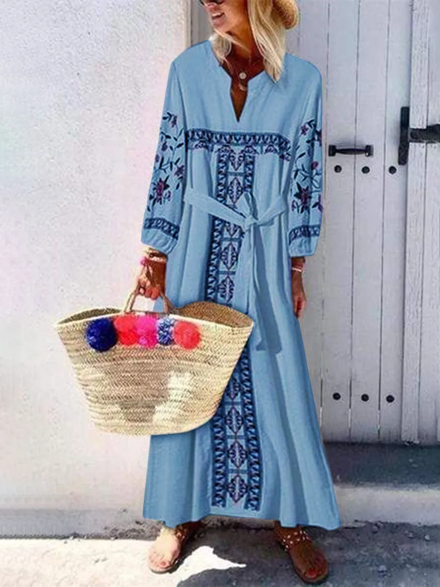 Fashionable Casual Bohemian Print Dress
