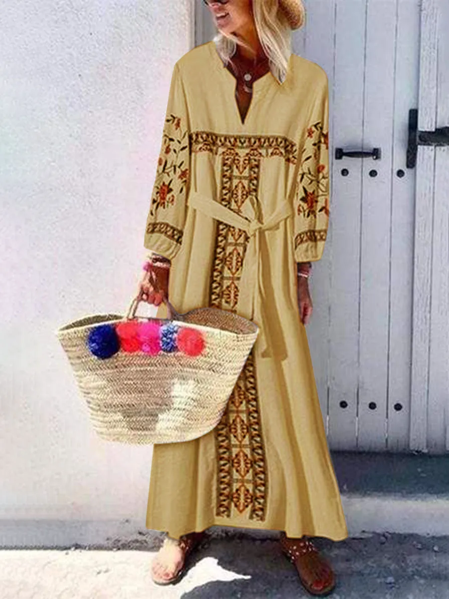 Fashionable Casual Bohemian Print Dress