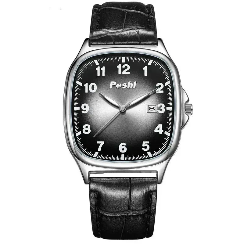 Fashionable Quartz Watch with Leather Strap