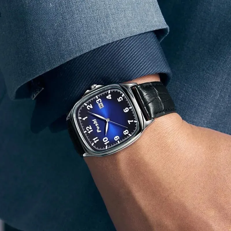 Fashionable Quartz Watch with Leather Strap