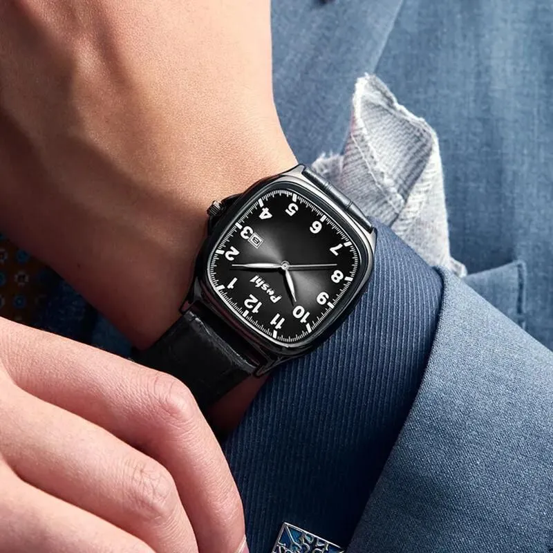 Fashionable Quartz Watch with Leather Strap