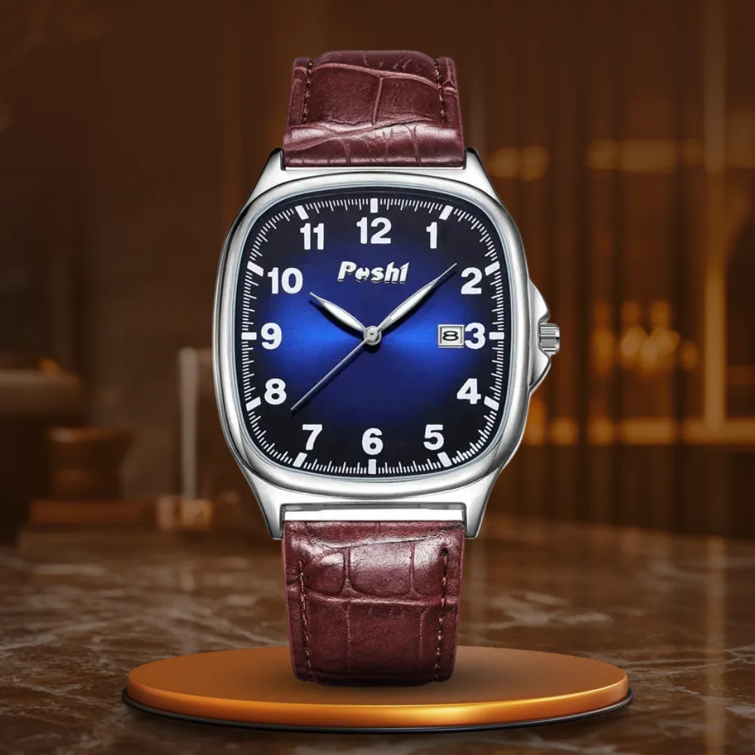 Fashionable Quartz Watch with Leather Strap