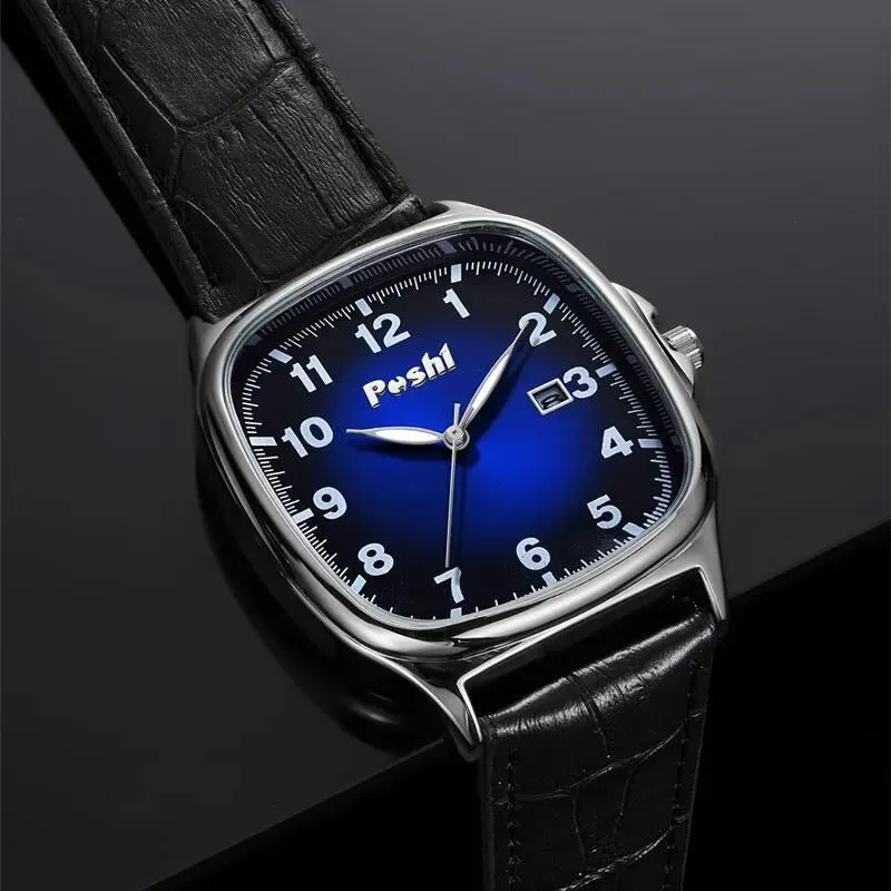 Fashionable Quartz Watch with Leather Strap