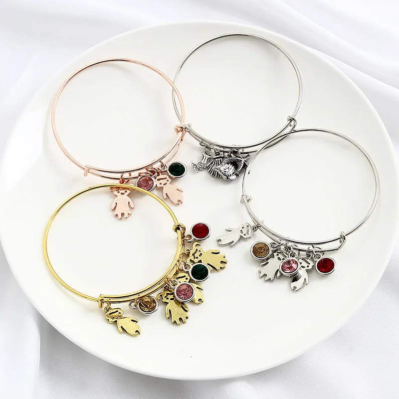 Fashionable Simple Alloy Colorful Diamond Bracelet
