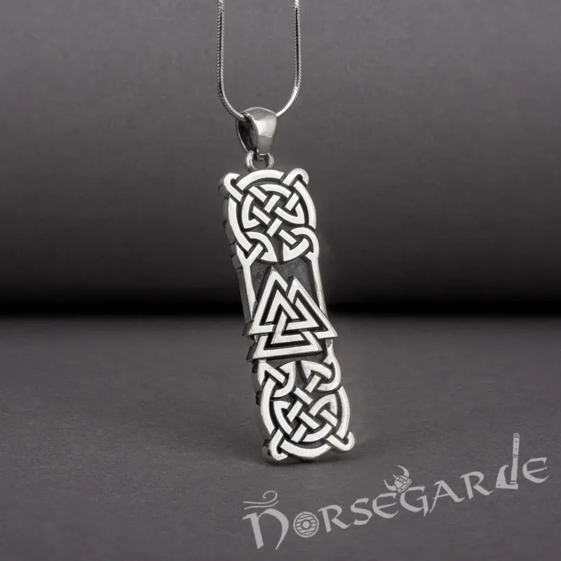 Handcrafted Celtic Pattern & Valknut Pendant - Sterling Silver