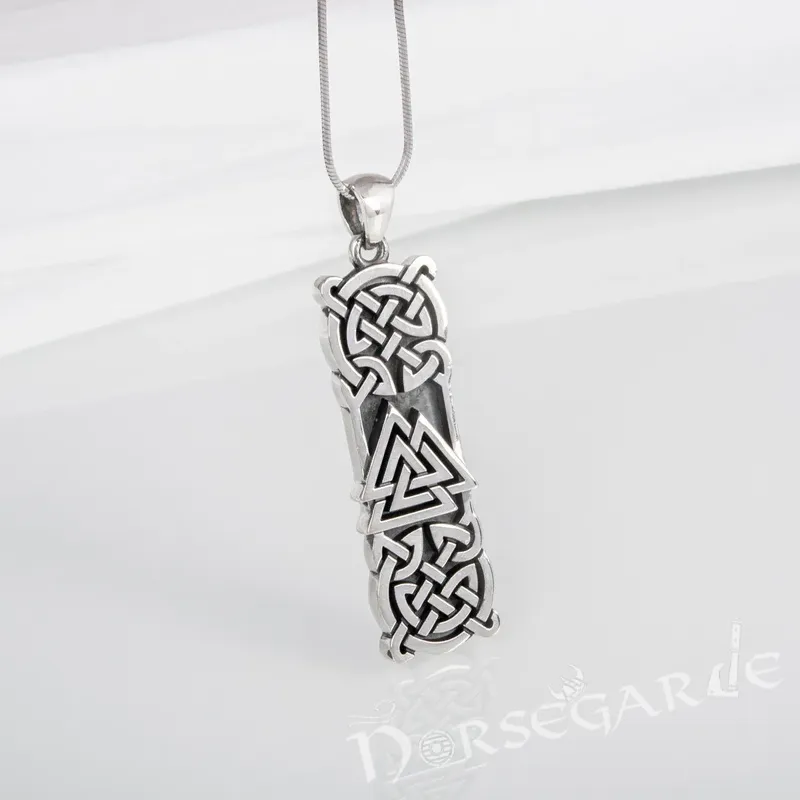 Handcrafted Celtic Pattern & Valknut Pendant - Sterling Silver