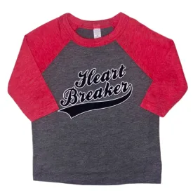 Roman & Leo - Heart Breaker Raglan Tee in Grey and Red