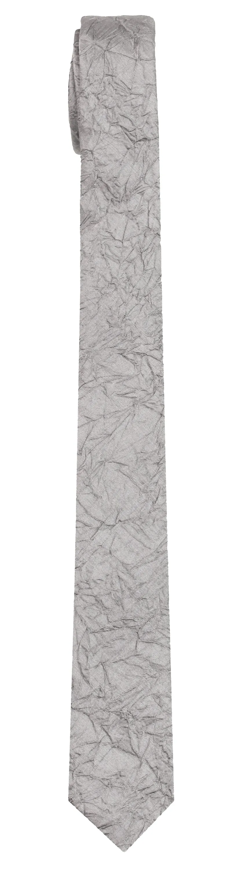 Skinny Crinkle Tie in Aluminum