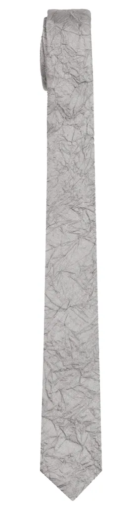Skinny Crinkle Tie in Aluminum