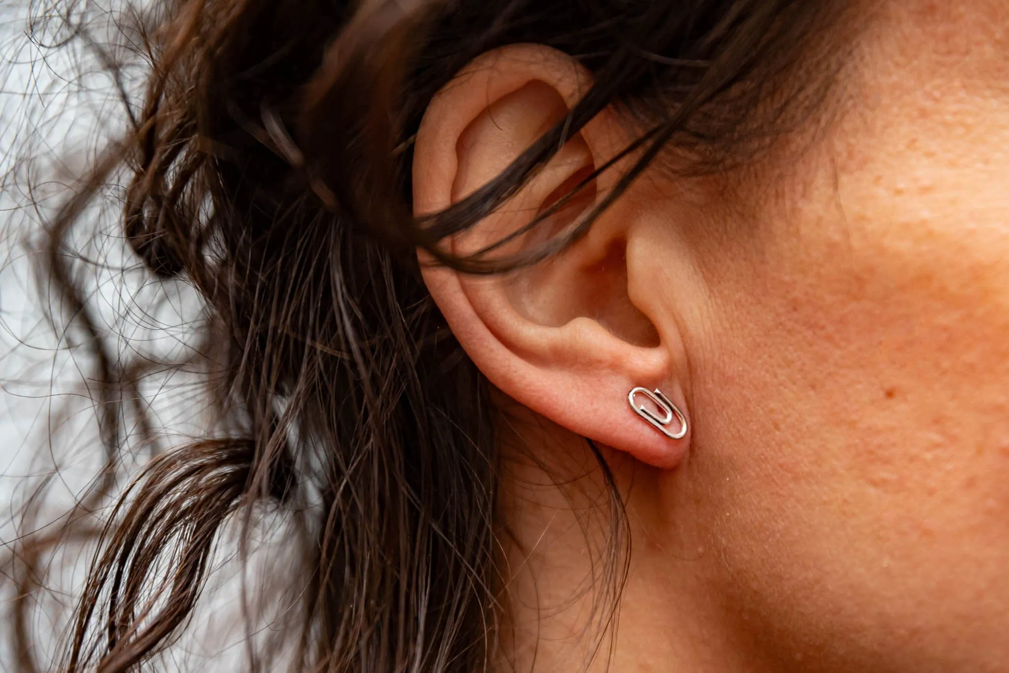 Stud earrings - 925 sterling silver earrings- safety pin