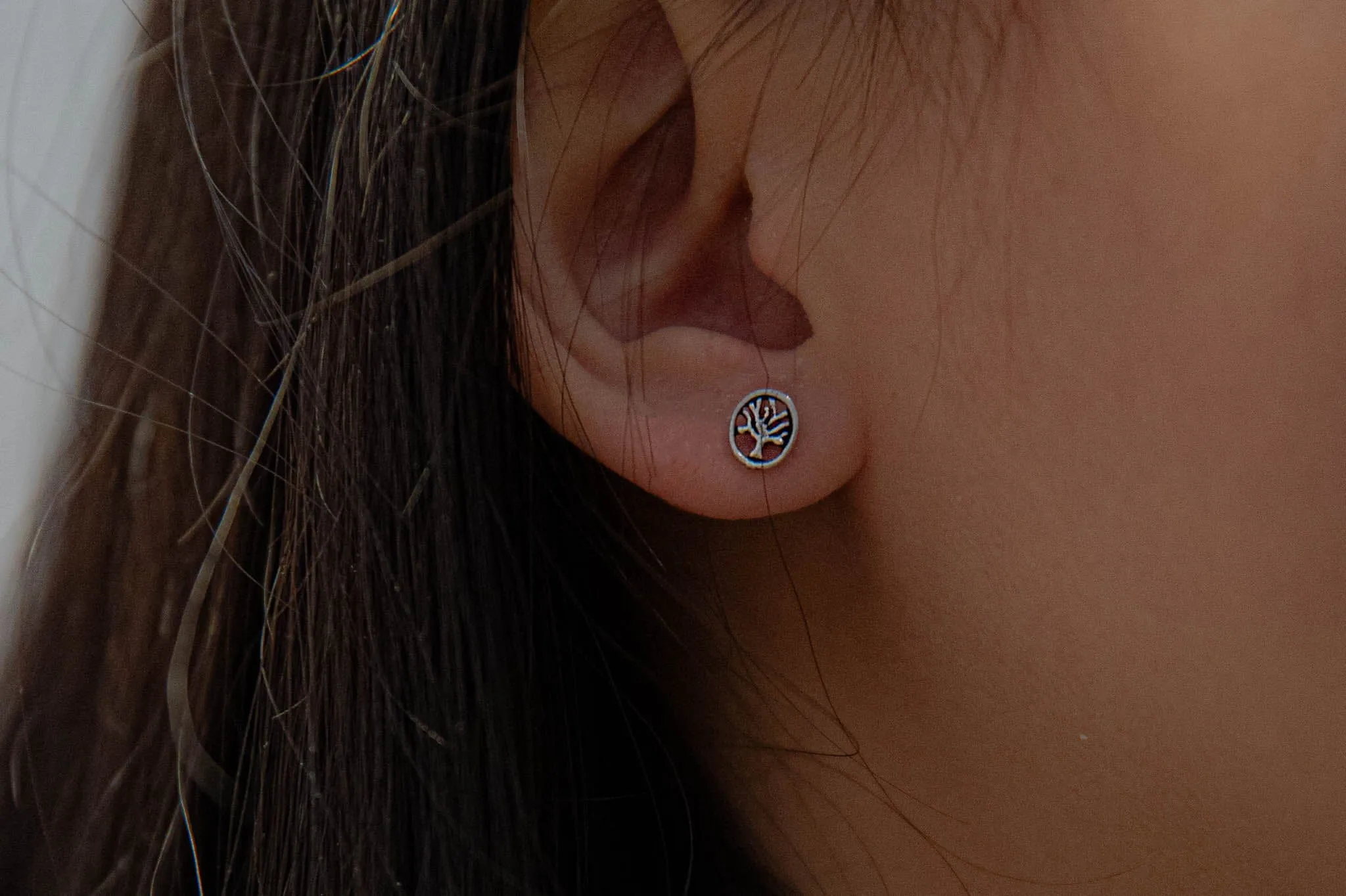 Stud earrings - 925 sterling silver earrings- tree of love
