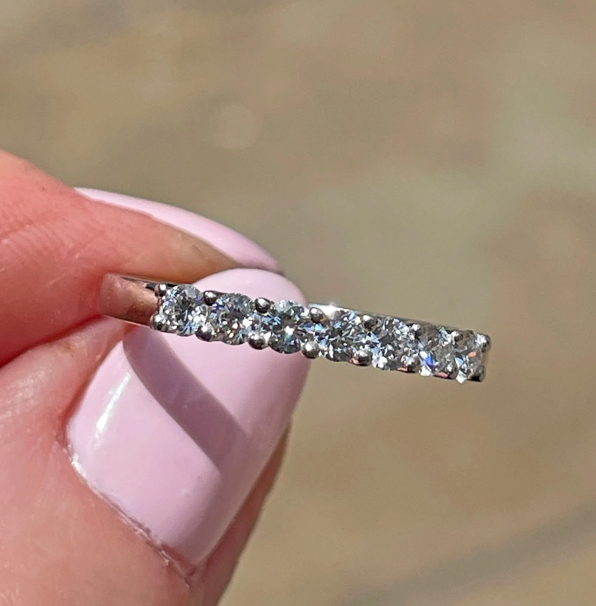 TIFFANY & Co Authentic Embrace with a Half Circle of 7 Diamonds Forever Platinum Ring Pt950