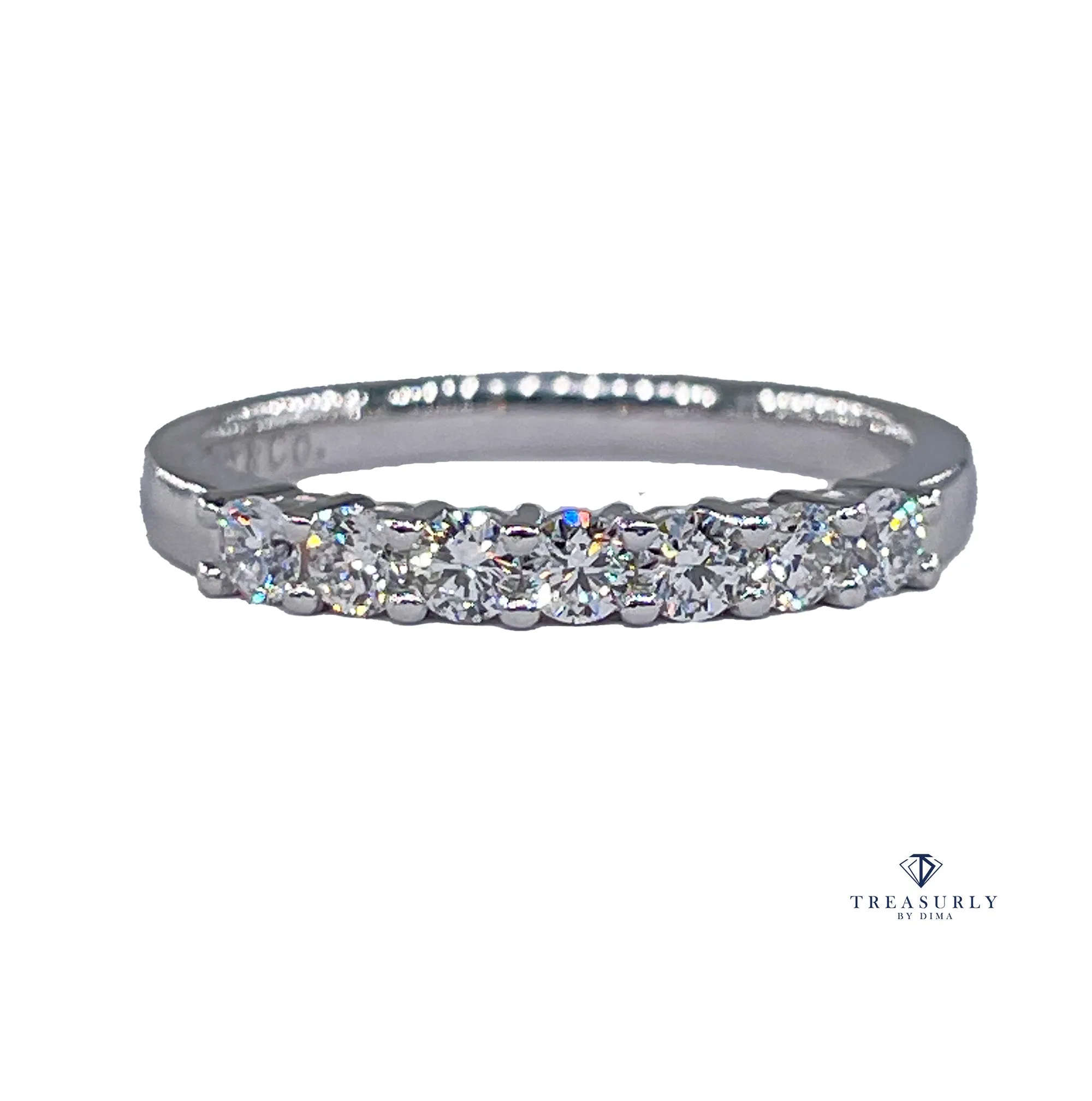 TIFFANY & Co Authentic Embrace with a Half Circle of 7 Diamonds Forever Platinum Ring Pt950