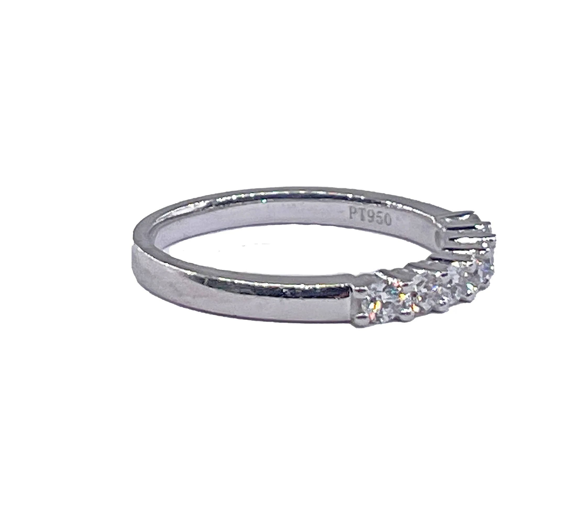TIFFANY & Co Authentic Embrace with a Half Circle of 7 Diamonds Forever Platinum Ring Pt950