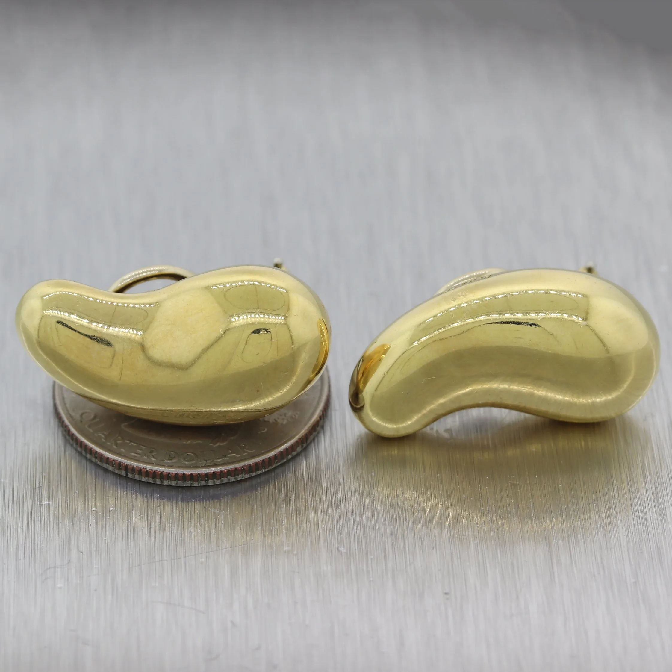 Tiffany & Co. Elsa Peretti 18k Yellow Gold Extra Large Bean Clip-On Earrings
